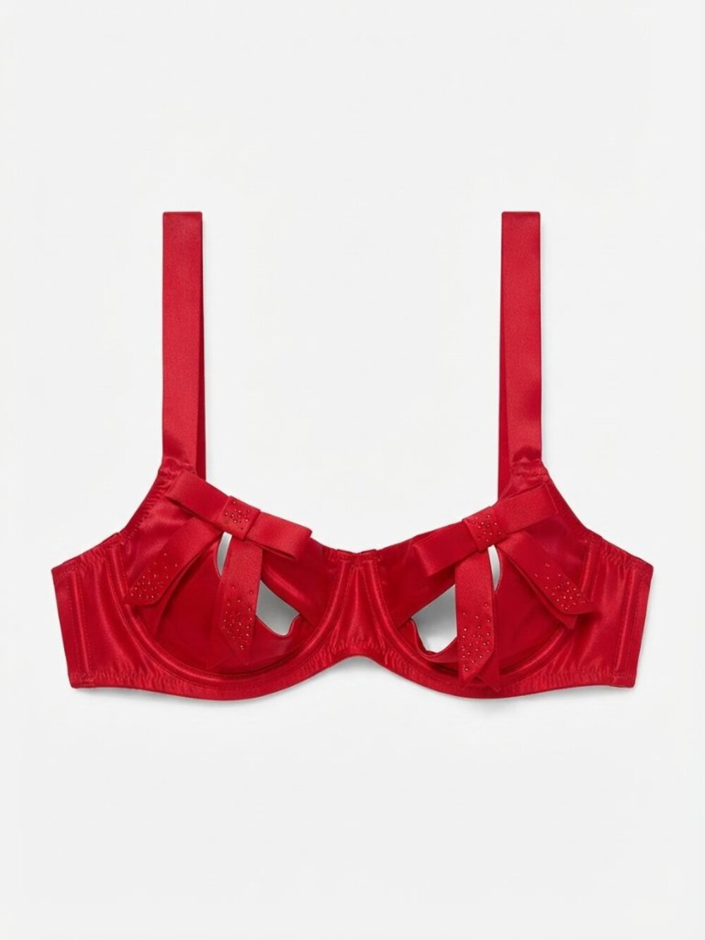New! Victoria’s Secret Wicked Bows Peekaboo Balconette Bra Small 34913